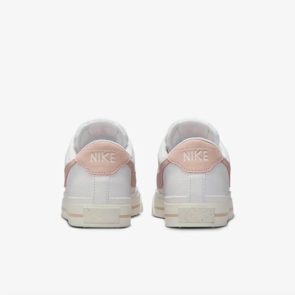 Women's Bling Nike Court Legacy White Pink Sneakers made with Crystals Custom